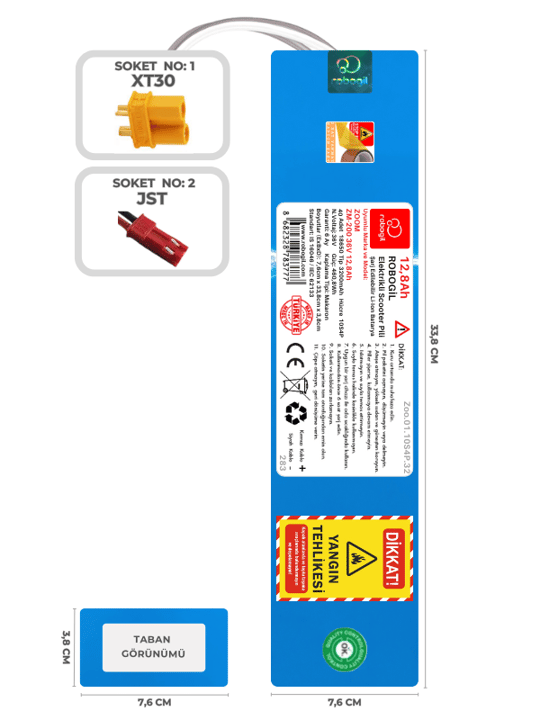 Zoom 36Volt Scooter Pil Paketleri