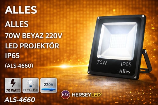 ALLES 150W Günışığı LED Projektör | Büyük Kasa | 3200K Sıcak Işık