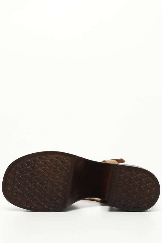 Beyaz Gön Hakiki Deri Kalın Topuklu Kadın Sandalet 45334