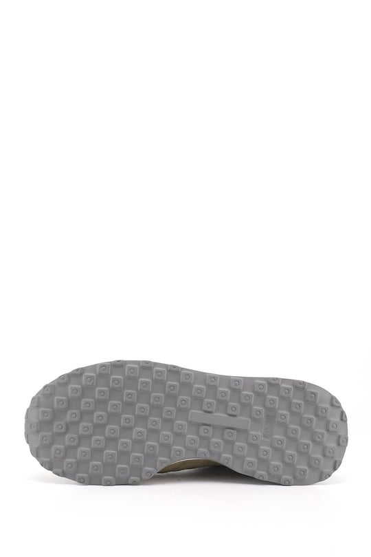 Erkek Beyaza Bej Süet Bağcıklı Hakiki Deri Comfort Sneaker