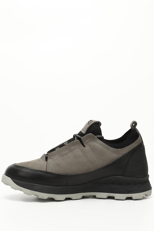 Erkek Gri Antik Bağcıklı Hakiki Deri Comfort Sneaker