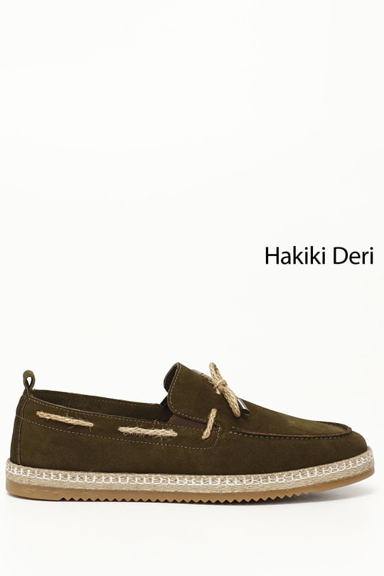 Erkek Haki Süet Hakiki Deri Ayakkabı