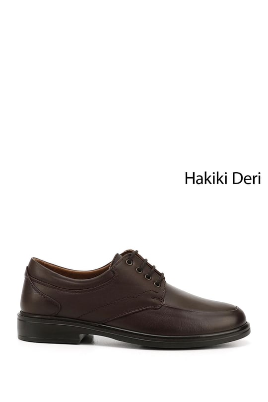 Erkek Kahve Antik Bağcıklı Hakiki Deri Klasik Comfort Ayakkabı