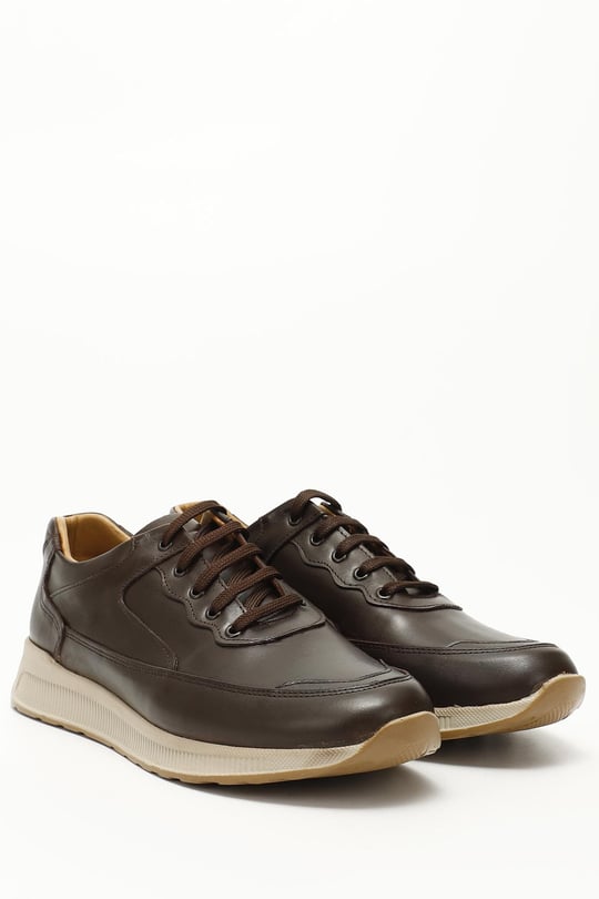 Erkek Kahve Antik Bağcıklı Hakiki Deri Comfort Sneaker
