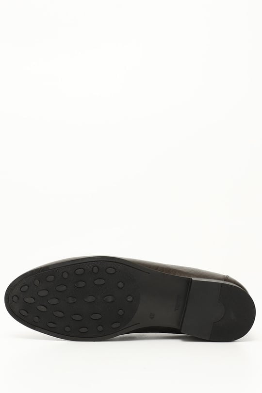 Erkek Kahverengi Kauçuk Taban Hakiki Deri Loafer Ayakkabı
