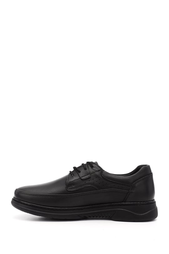 Men's Black Lace-Up Genuine Leather Comfort Shoes