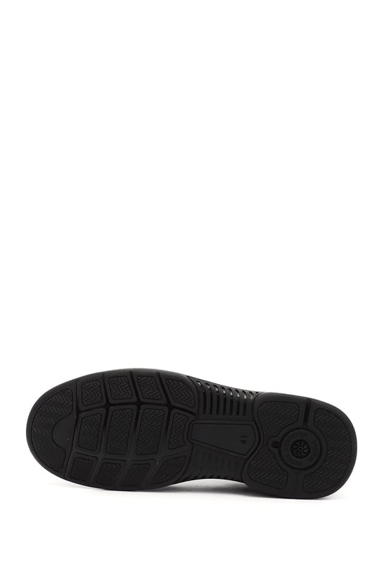 Men's Black Lace-Up Genuine Leather Comfort Shoes