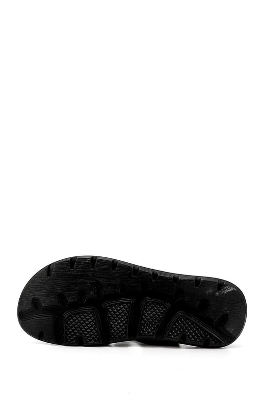 Erkek Siyah Hakiki Deri Comfort Sandalet