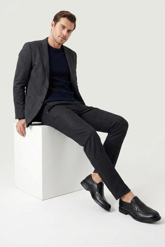 Men's Black Genuine Leather Classic Shoes