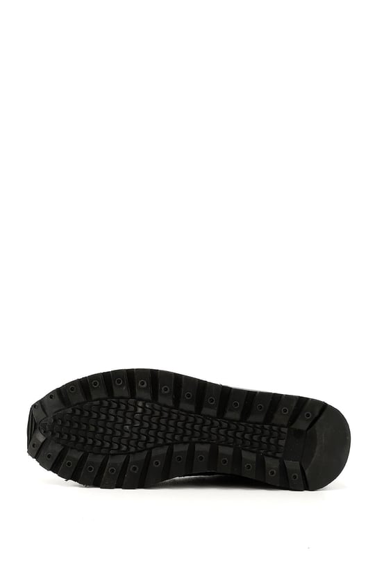 Erkek Siyah Piton Bağcıklı Hakiki Deri Comfort Sneaker