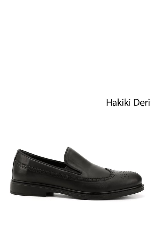 Erkek Siyah Termo Taban Hakiki Deri Klasik Ayakkabı