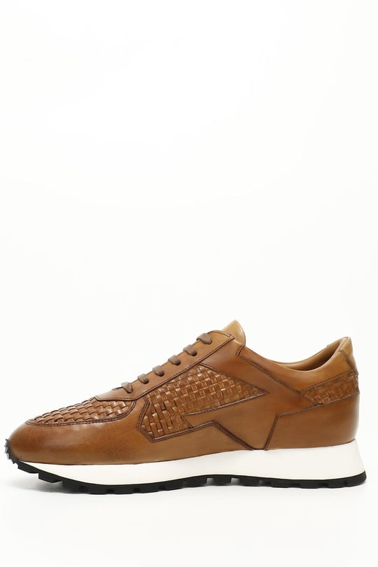 Erkek Taba Antik Bağcıklı Hakiki Deri Comfort Sneaker