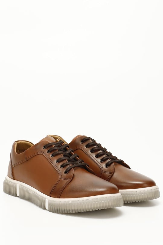 Erkek Taba Antik Bağcıklı Hakiki Deri Comfort Sneaker