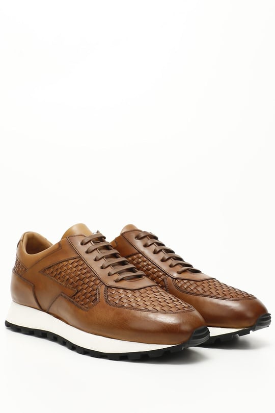 Erkek Taba Antik Bağcıklı Hakiki Deri Comfort Sneaker