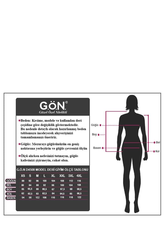 Gön Deri Kadın Mont D4508