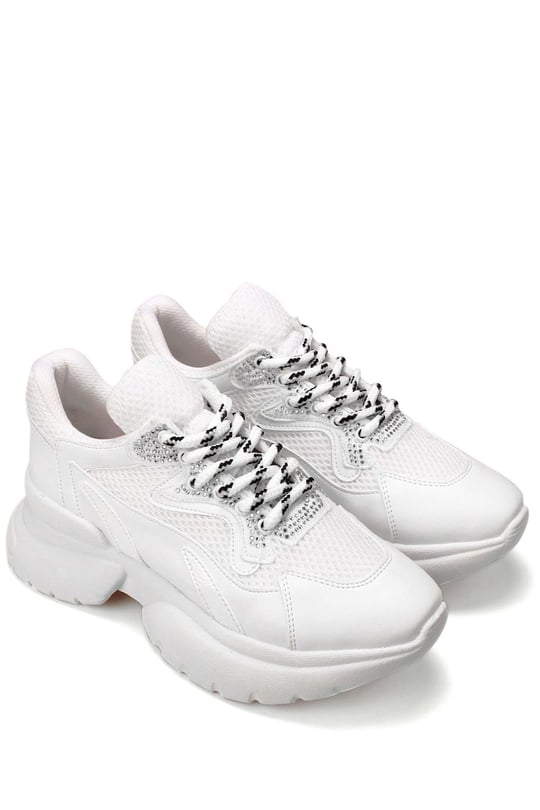 Gön Dolgu Taban Bağcıklı Spor Kadın Sneaker 37116