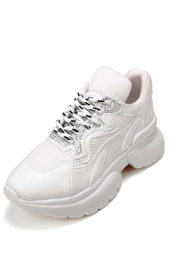 Gön Dolgu Taban Bağcıklı Spor Kadın Sneaker 37116