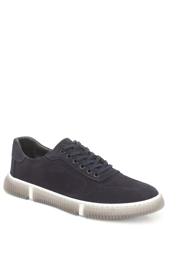 Gön Hakiki Deri Bağcıklı Jel Tabanlıklı Erkek Günlük Sneaker 01125