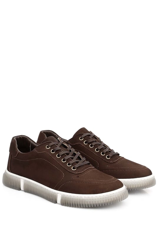 Gön Hakiki Deri Bağcıklı Jel Tabanlıklı Erkek Günlük Sneaker 01125