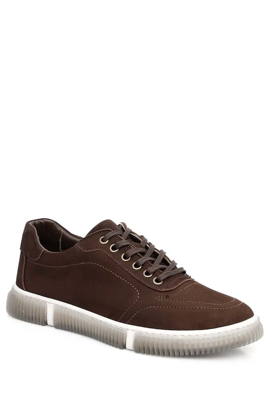 Gön Hakiki Deri Bağcıklı Jel Tabanlıklı Erkek Günlük Sneaker 01125