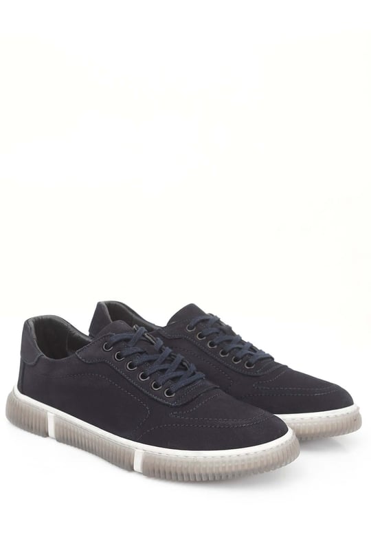 Gön Hakiki Deri Bağcıklı Jel Tabanlıklı Erkek Günlük Sneaker 01125