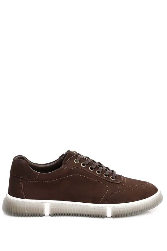 Gön Hakiki Deri Bağcıklı Jel Tabanlıklı Erkek Günlük Sneaker 01125
