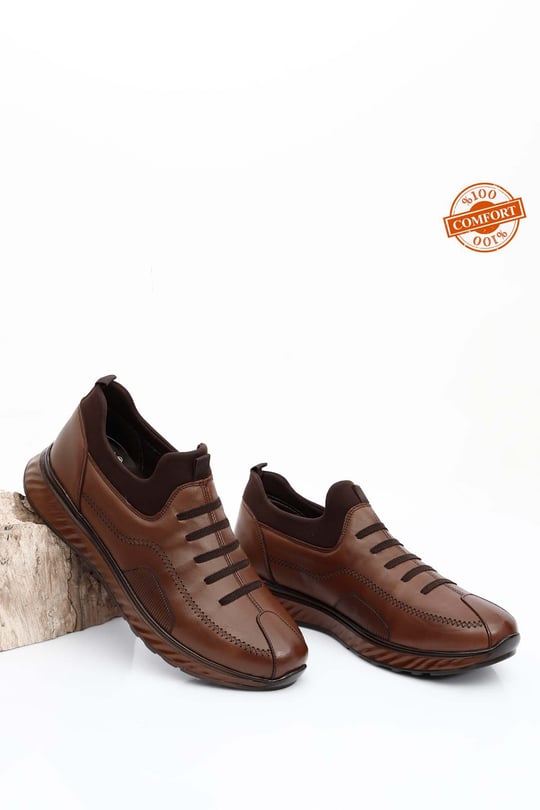 Gön Hakiki Deri Jel Tabanlıklı Erkek Günlük Sneaker 01440