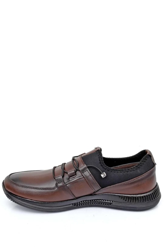 Gön Hakiki Deri Kauçuk Taban Bağcıklı Lastikli Günlük Erkek Sneaker 01018