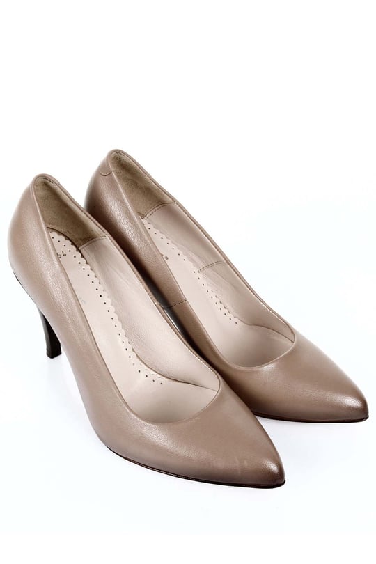Gön Hakiki Deri Sivri Burun İnce Topuklu Stiletto Kadın Ayakkabı 13454
