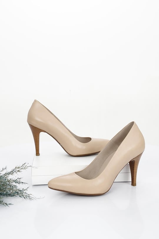Gön Hakiki Deri Sivri Burun İnce Yüksek Topuklu Stiletto Kadın Ayakkabı 22354