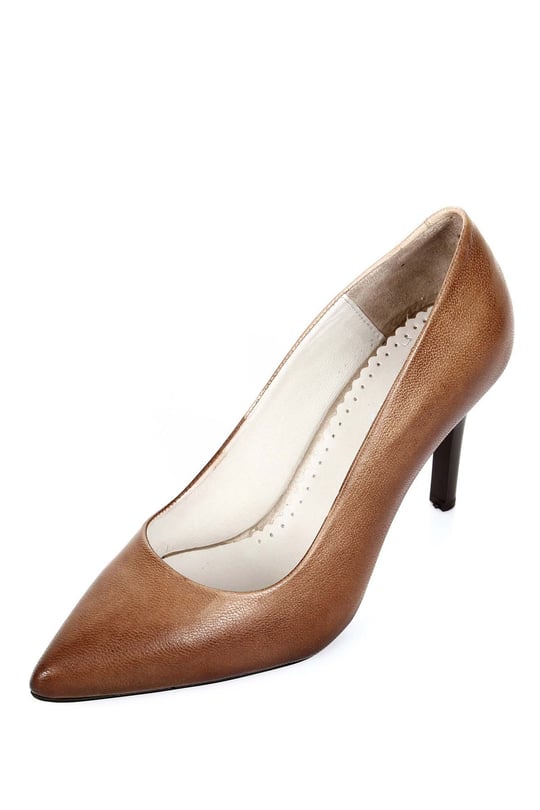 Gön Hakiki Deri Sivri Burun Yüksek İnce Topuklu Stiletto Kadın Ayakkabı 24127