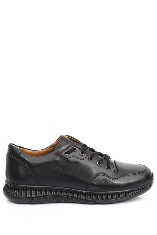 Gön Hakiki Deri Yuvarlak Burun Bağcıklı Günlük Erkek Sneaker 01371
