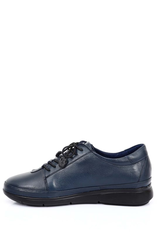 Gön Hakiki Deri Yuvarlak Burun Bağcıklı Kadın Günlük Sneaker 77051