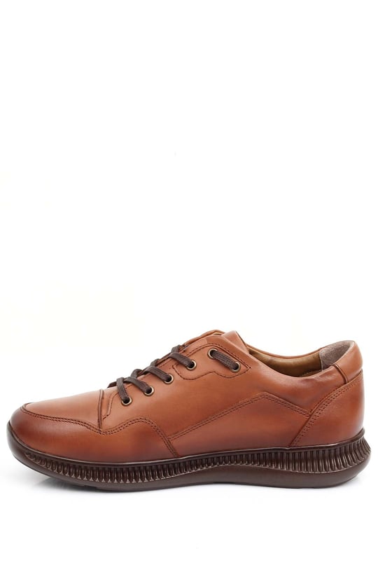 Gön Hakiki Deri Yuvarlak Burun Bağcıklı Günlük Erkek Sneaker 01371