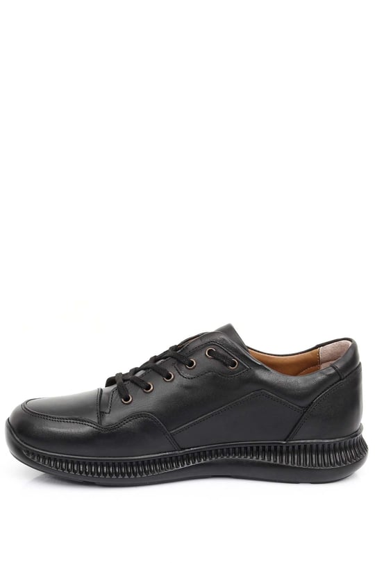 Gön Hakiki Deri Yuvarlak Burun Bağcıklı Günlük Erkek Sneaker 01371