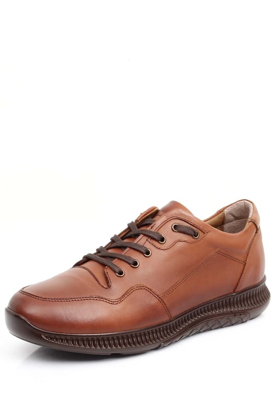 Gön Hakiki Deri Yuvarlak Burun Bağcıklı Günlük Erkek Sneaker 01371