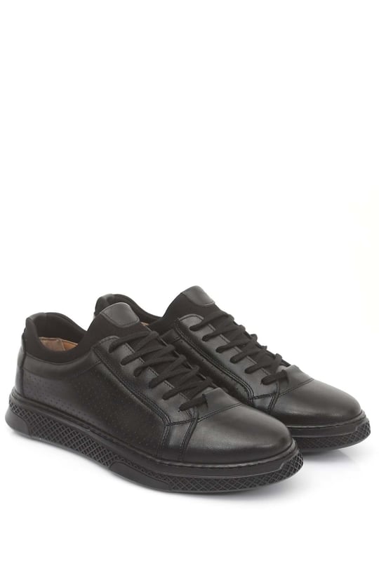 Gön Hakiki Deri Yuvarlak Burun Bağcıklı Günlük Erkek Sneaker 01783