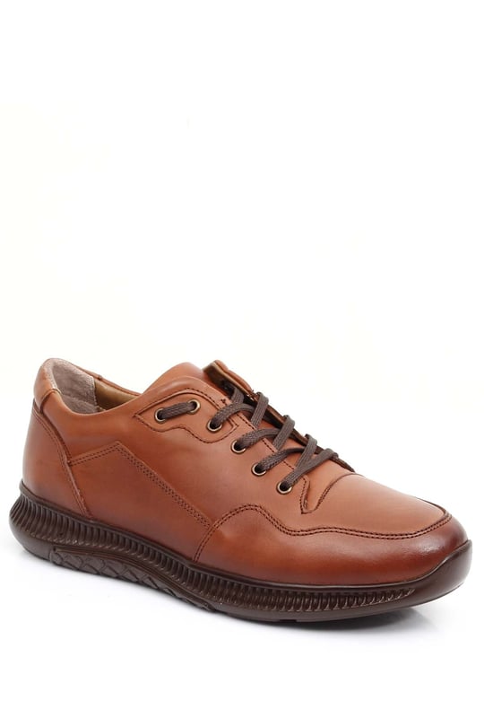Gön Hakiki Deri Yuvarlak Burun Bağcıklı Günlük Erkek Sneaker 01371