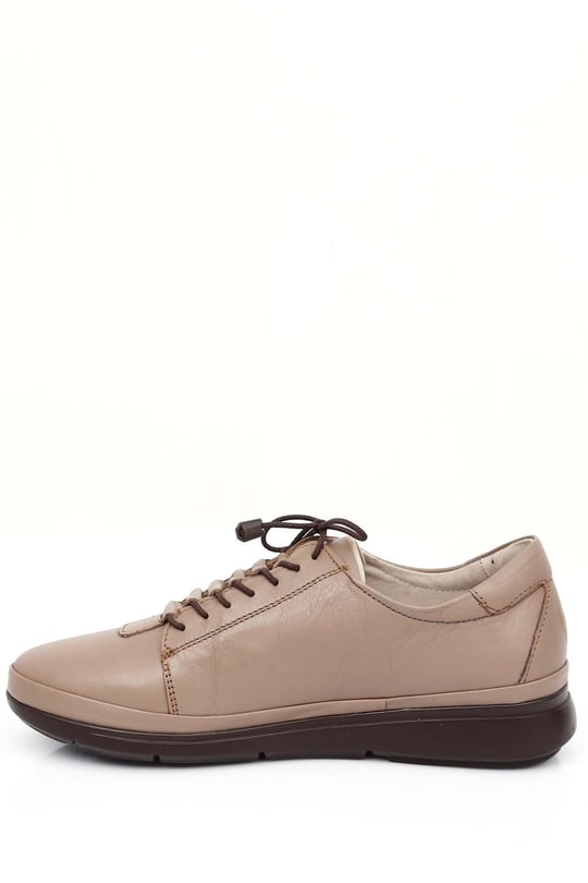 Gön Hakiki Deri Yuvarlak Burun Bağcıklı Kadın Günlük Sneaker 77051