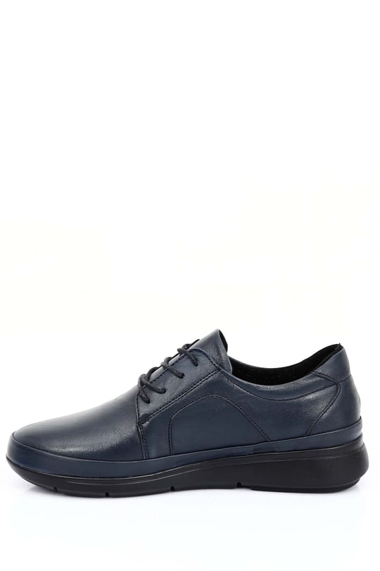 Gön Hakiki Deri Yuvarlak Burun Dolgu Taban Kadın Günlük Sneaker 77050
