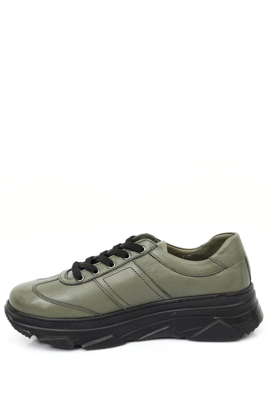Gön Hakiki Deri Yuvarlak Burun Dolgu Taban Bağcıklı Kadın Sneaker 24186
