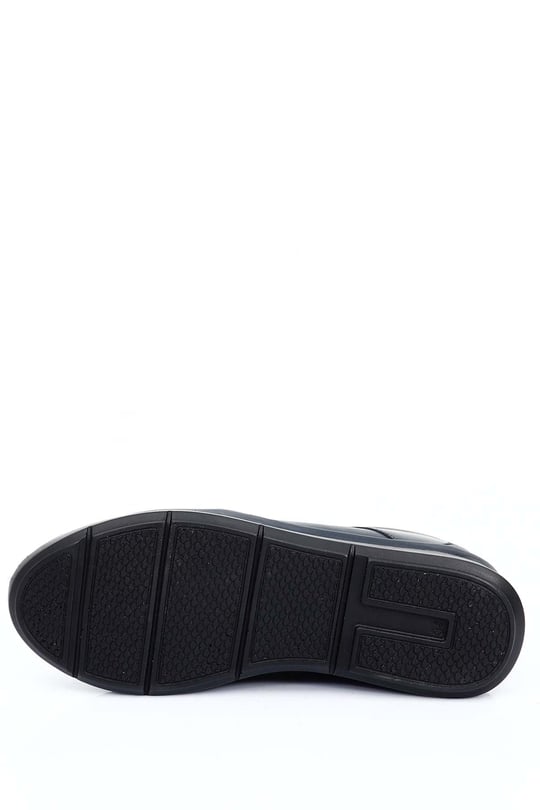 Gön Hakiki Deri Yuvarlak Burun Dolgu Taban Kadın Günlük Sneaker 77050