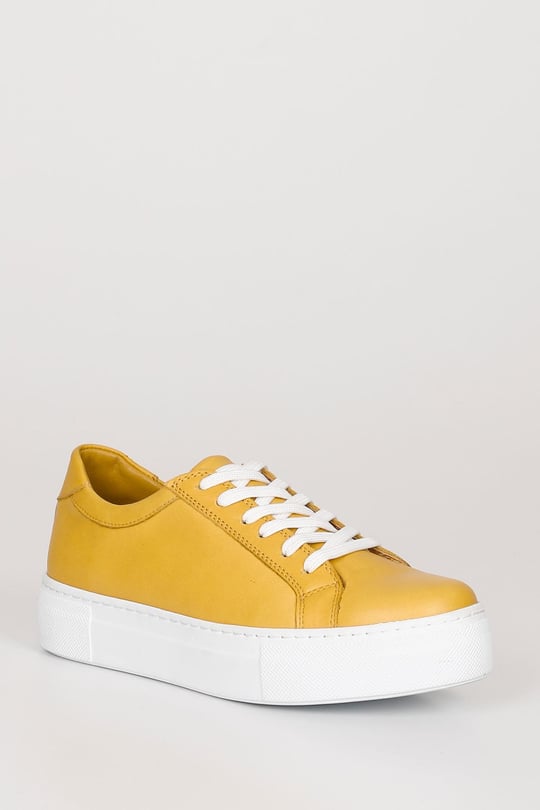 Gön Hakiki Deri Yuvarlak Burun Dolgu Taban Bağcıklı Kadın Sneaker 24240