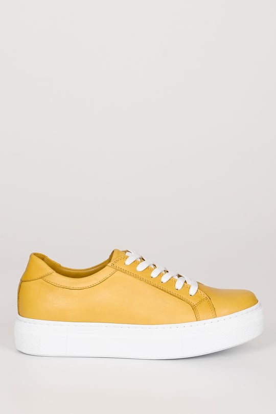 Gön Hakiki Deri Yuvarlak Burun Dolgu Taban Bağcıklı Kadın Sneaker 24240
