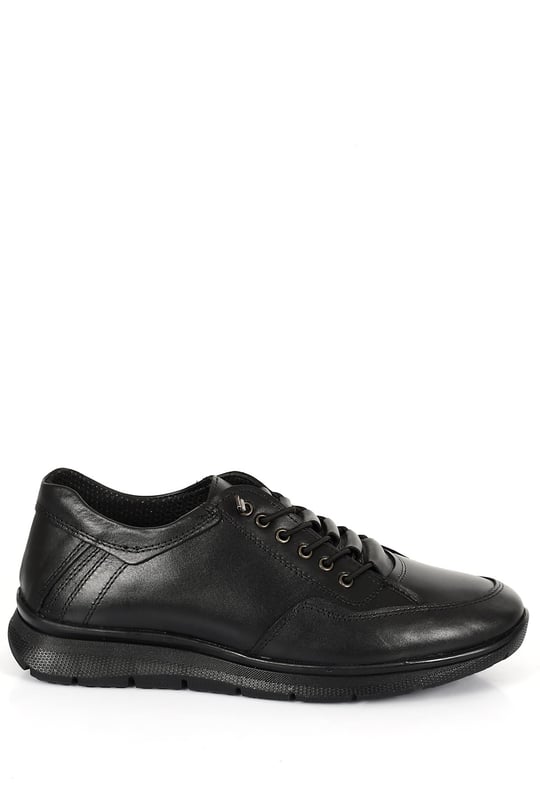 Gön Hakiki Deri Yuvarlak Burun Lastikli Bağcıklı Günlük Erkek Sneaker 00183