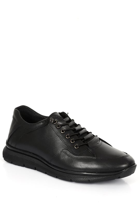 Gön Hakiki Deri Yuvarlak Burun Lastikli Bağcıklı Günlük Erkek Sneaker 00183