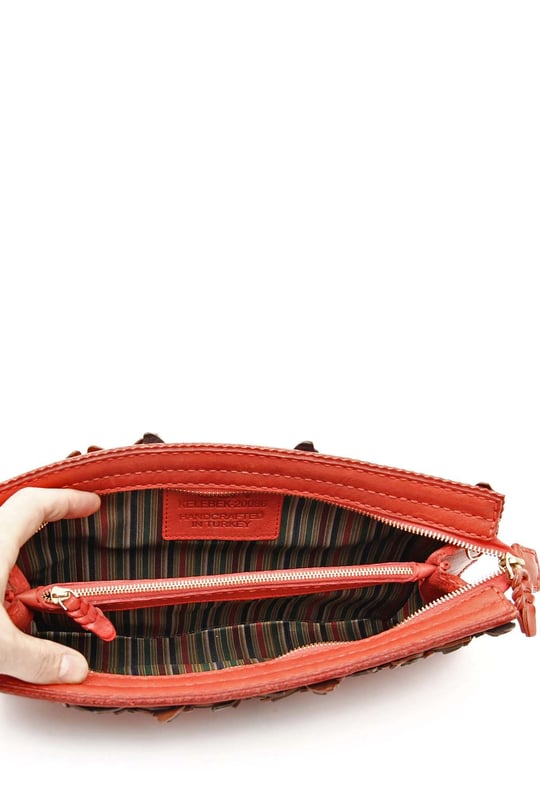 Gön handmade El Ve Omuz Deri Abiye Çanta ( Kelebek ) GONHNDMADE20086 Q2186 
