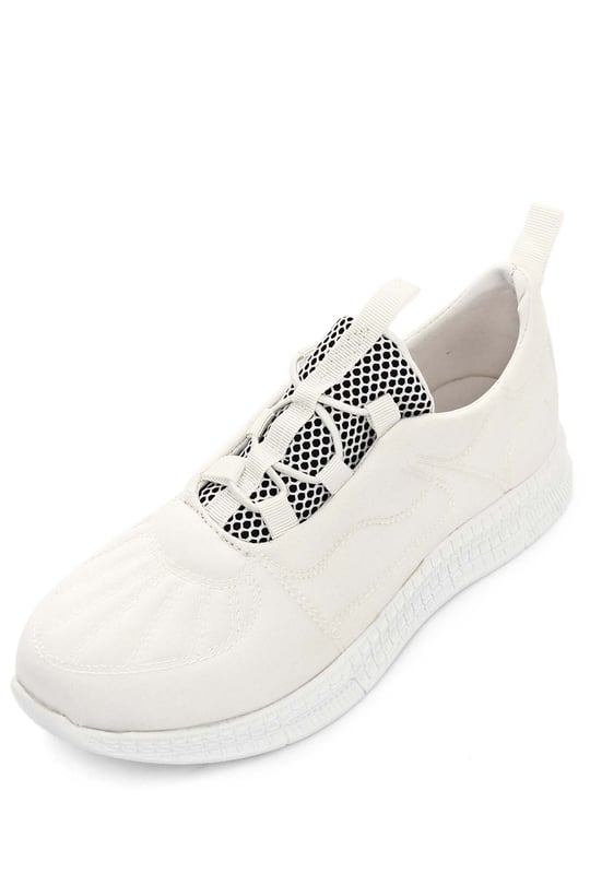Gön Yuvarlak Burun Bağcıklı Kumaş Spor Kadın Günlük Sneaker 37189