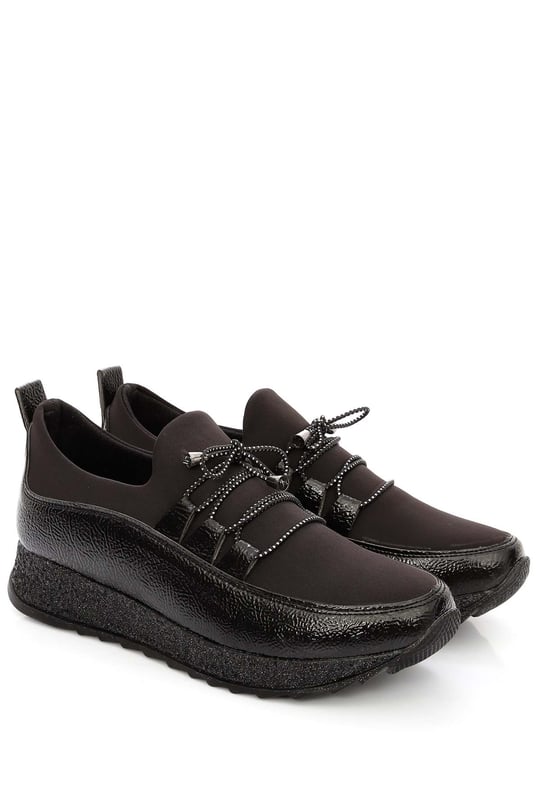 Gön Yuvarlak Burun Dolgu Topuk Bağlı Kadın Sneaker 37225