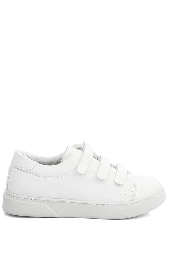 Gön Yuvarlak Burun Düz Taban Bantlı Spor Kadın Sneaker 62103